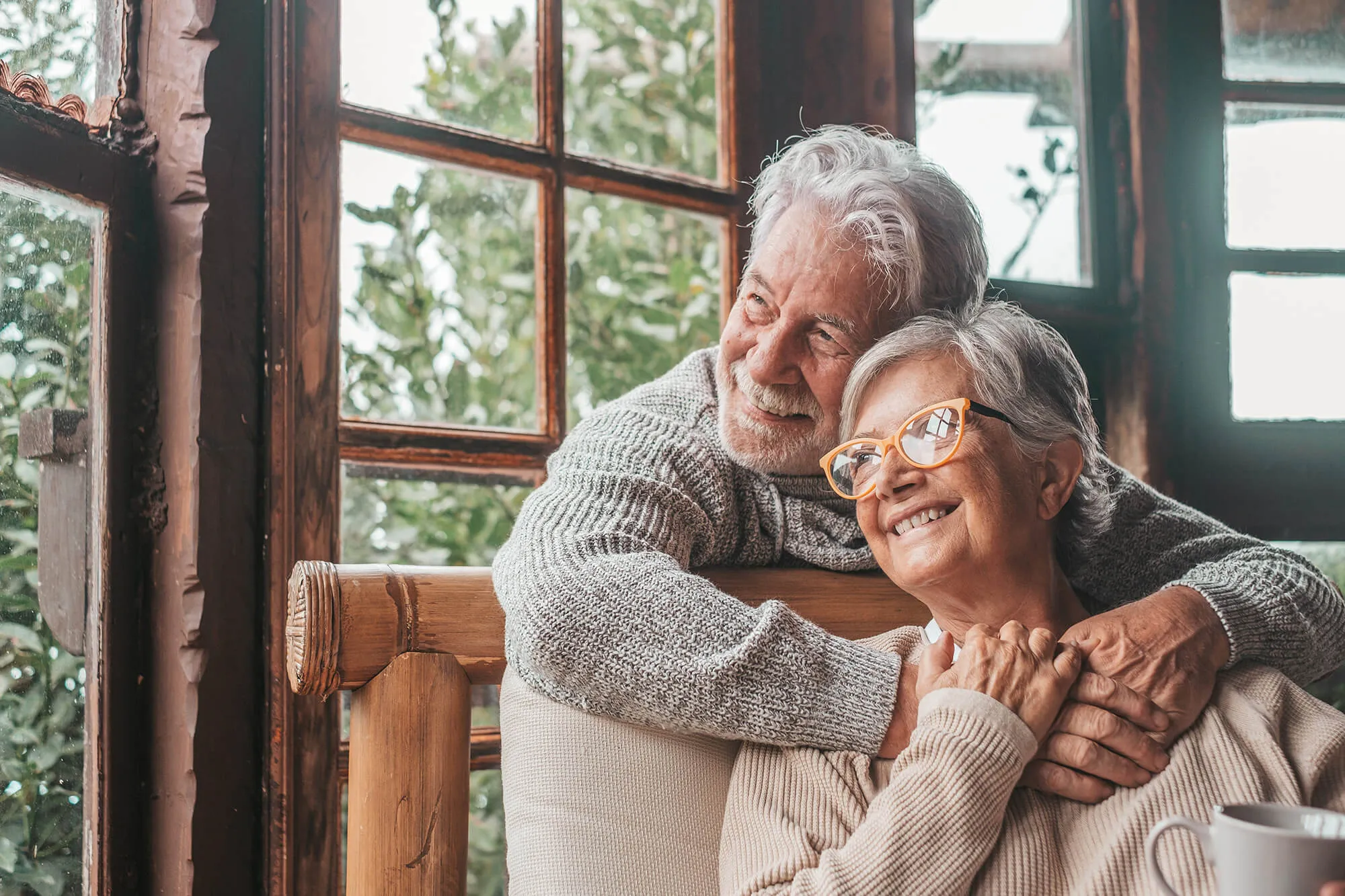 Senior couple enjoying indoors together